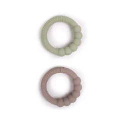 Filibabba 2Pk Silikone Bidering, Grey/Green