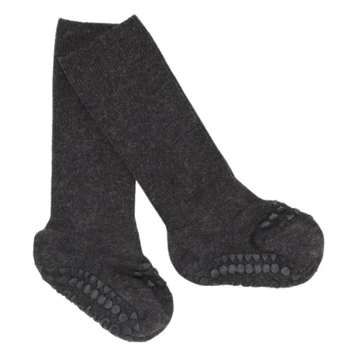 Gobabygo Bambus Non-Slip Sokker 6-12Mdr. - Dark Grey Melange