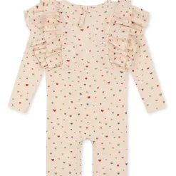 Konges Slojd Manuca Frill Onesie Str.12 Mdr, Multi Hearts