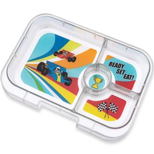 Yumbox Panino 4 Rum, Green/Race Cars