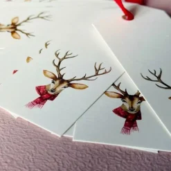 All by Voss Gavepapir Og Bånd*Gavemaerke - Small Deer