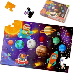 B. Puslespil*Toys Gulvpuslespil - Solsystemet, 48 Brikker
