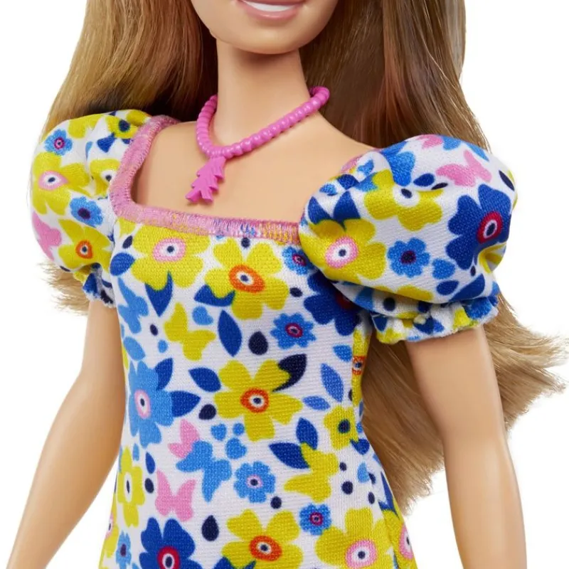 Barbie Alle Dukker*Fashionista Doll Yellow Blue Floral (Ds)