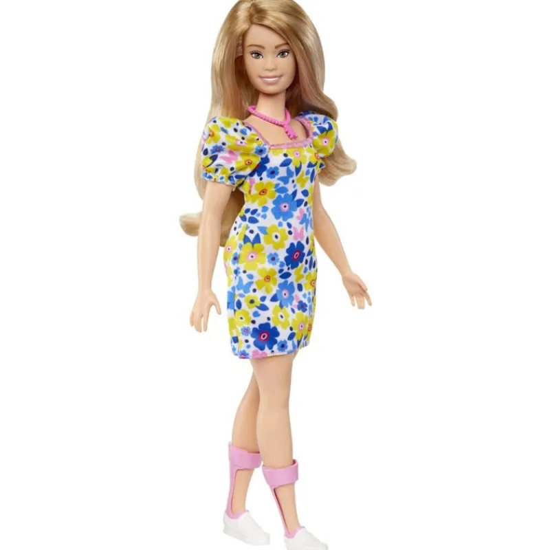 Barbie Alle Dukker*Fashionista Doll Yellow Blue Floral (Ds)