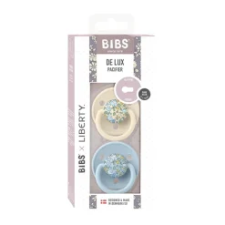 BIBS Sutter & Suttesnore*Liberty 2Pk Deluxe Silikone, Baby Blue Mix