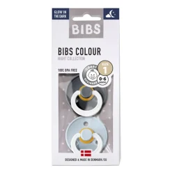 BIBS Sutter & Suttesnore*2Pk Colour Glow Latex Str. 1, Iron/Baby Blue Night