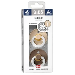 BIBS Sutter & Suttesnore*2Pk Colour Glow Latex Str. 1, Vanilla/Dark Oak Night