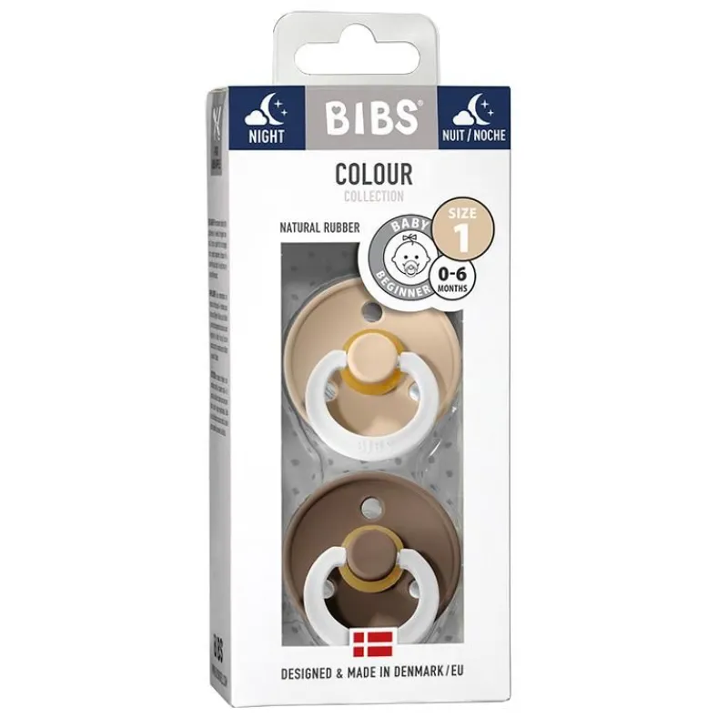 BIBS Sutter & Suttesnore*2Pk Colour Glow Latex Str. 1, Vanilla/Dark Oak Night