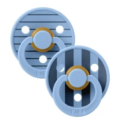 BIBS Sutter & Suttesnore*2Pk Colour Latex Str.2, Studio Pin/Sky Blue Mix