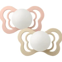 BIBS Sutter & Suttesnore*2Pk Couture Glow Silikone Str.2, Blush/Vanilla