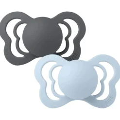 BIBS Sutter & Suttesnore*2Pk Couture Latex Str.2, Baby Blue/Iron