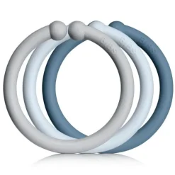 BIBS Aktivitetsstativ- Og Tæpper*12Pk Loops, Baby Blue/Cloud/Petrol