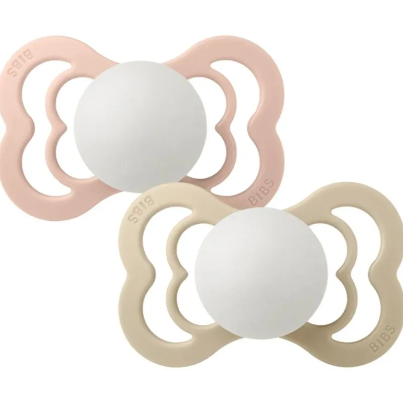 BIBS Sutter & Suttesnore*2Pk Supreme Glow Silikone Str.2, Blush/Vanilla Night