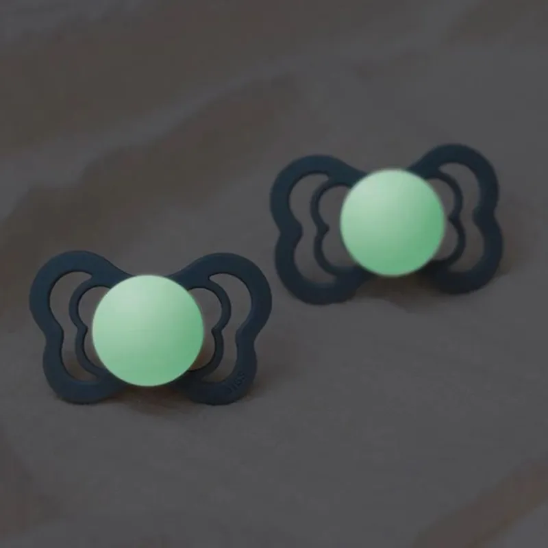 BIBS Sutter & Suttesnore*2Pk Supreme Glow Silikone Str.2, Blush/Vanilla Night