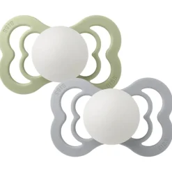 BIBS Sutter & Suttesnore*2Pk Supreme Glow Silikone Str.2, Sage/Cloud Night