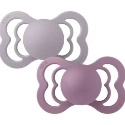 BIBS Sutter & Suttesnore*2Pk Supreme Silikone Str.2, Fossil Grey/Mauve