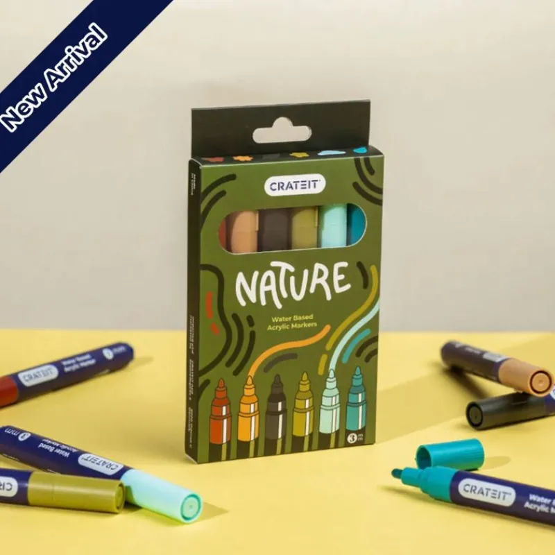 Crateit Tegn & Mal*Nature Tuscher 3Mm 6 Stk.