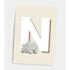 Dialægt Plakater & Wallstickers*Dialaegt A5 Kort Bogstav N