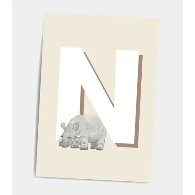 Dialægt Plakater & Wallstickers*Dialaegt A5 Kort Bogstav N