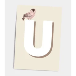 Dialægt Plakater & Wallstickers*Dialaegt A5 Kort Bogstav U