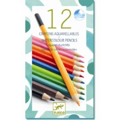 Djeco Tegn & Mal*Akvarelfarveblyanter - 12 Farver