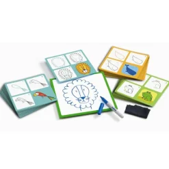 Djeco Tegn & Mal*Laerespil Trin For Trin Dyrevenner