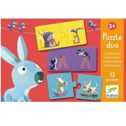 Djeco Puslespil*Puslespil Duo Modsaetninger 2 Brikker (10 Par)
