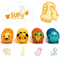 Djeco Øvrigt Krea*Stempler For De Sma, Safari