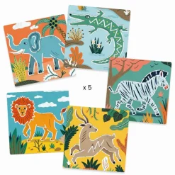 Djeco Tegn & Mal*Tegneskabeloner, Vilde Dyr