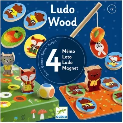 Djeco Spil*Traelaerespil, Ludo Wood 4 Spil