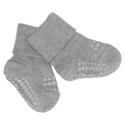GoBabyGo Kravletid*Bamboo Non-Slip Sokker 1-2Y Grey Melange