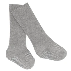 GoBabyGo Kravletid*Bamboo Non-Slip Sokker 1-2Y Grey Melange