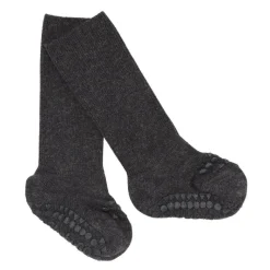 GoBabyGo Kravletid*Bambus Non-Slip Sokker 6-12Mdr. - Dark Grey Melange