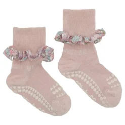 GoBabyGo Kravletid*Bambus Non-Slip Sokker 1-2Ar - Soft Pink/Liberty