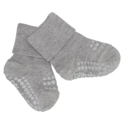 GoBabyGo Kravletid*Bambus Non-Slip Sokker 6-12Mdr. - Grey Melange