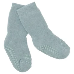 GoBabyGo Kravletid*Bomuld Non-Slip Sokker 6-12Mdr. - Dusty Blue