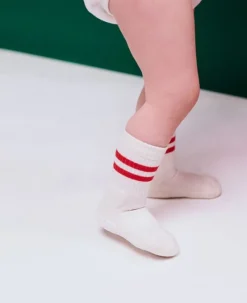 GoBabyGo Kravletid*Skridsikre Sports Strømper Str.23-26 - Rod