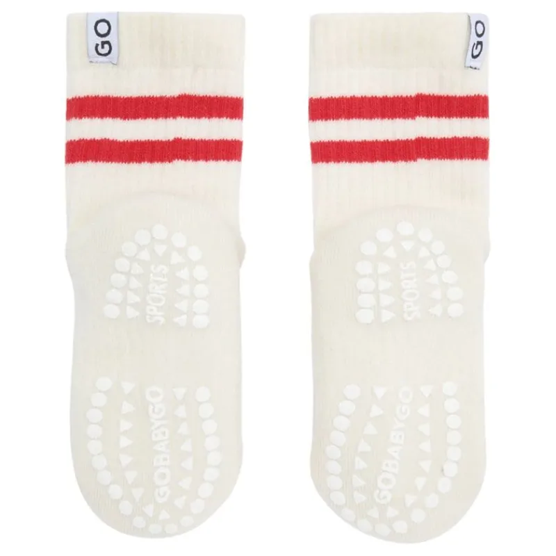 GoBabyGo Kravletid*Skridsikre Sports Strømper Str.17-19 - Rod