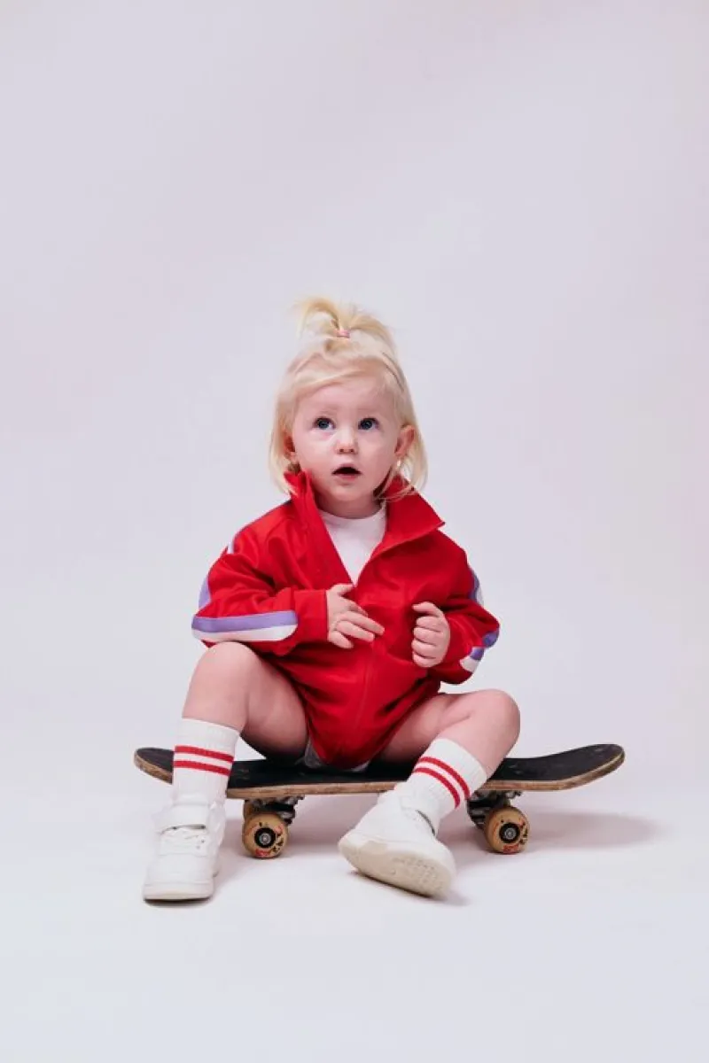 GoBabyGo Kravletid*Skridsikre Sports Strømper Str.17-19 - Rod