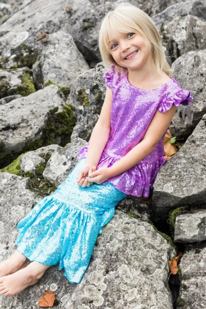 Great Pretenders Udklædning & Tilbehør*Havfrue Top- Og Nederdelsaet Str.3-4Ar