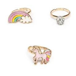 Great Pretenders Smykker*3Pk Unicorn Rainbow Rings