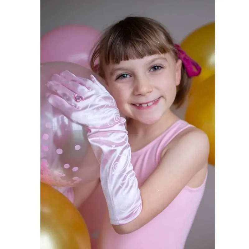 Great Pretenders Udklædning & Tilbehør*Prinsessehandsker, Lyserod