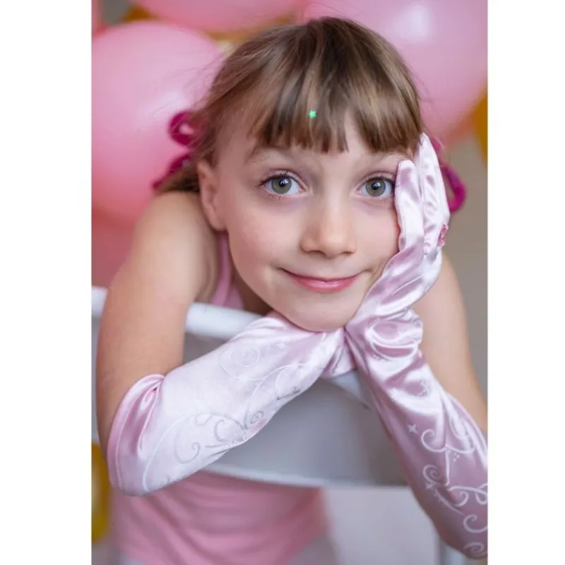 Great Pretenders Udklædning & Tilbehør*Prinsessehandsker, Lyserod