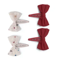 Konges sløjd Hårpynt*Konges Slojd Bowie Harspaender Med Tyl 4-Pak Multi Star/Red