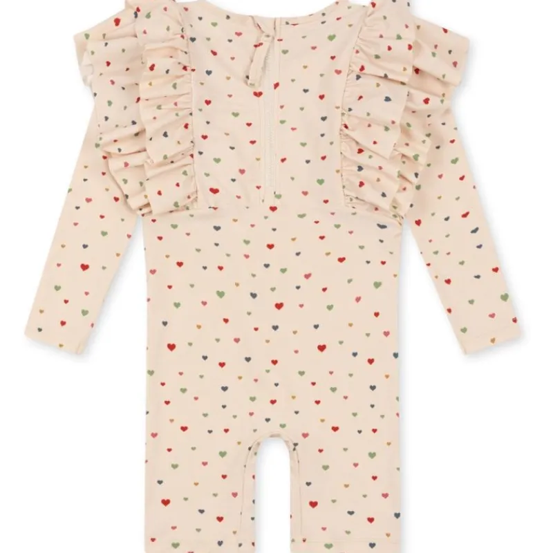 Konges Sløjd Badetøj*Konges Slojd Manuca Frill Onesie Str.4 Ar, Multi Hearts