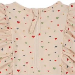 Konges Sløjd Badetøj*Konges Slojd Manuca Frill Onesie Str.4 Ar, Multi Hearts
