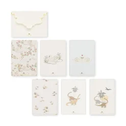 Konges sløjd Kort*Konges Slojd 6Pk Lykonskningskort Dino/Swan