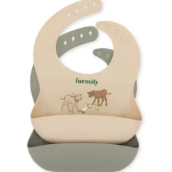 Konges sløjd Spisesmække*Konges Slojd 2Pk Silikone Hagesmaek, Farm