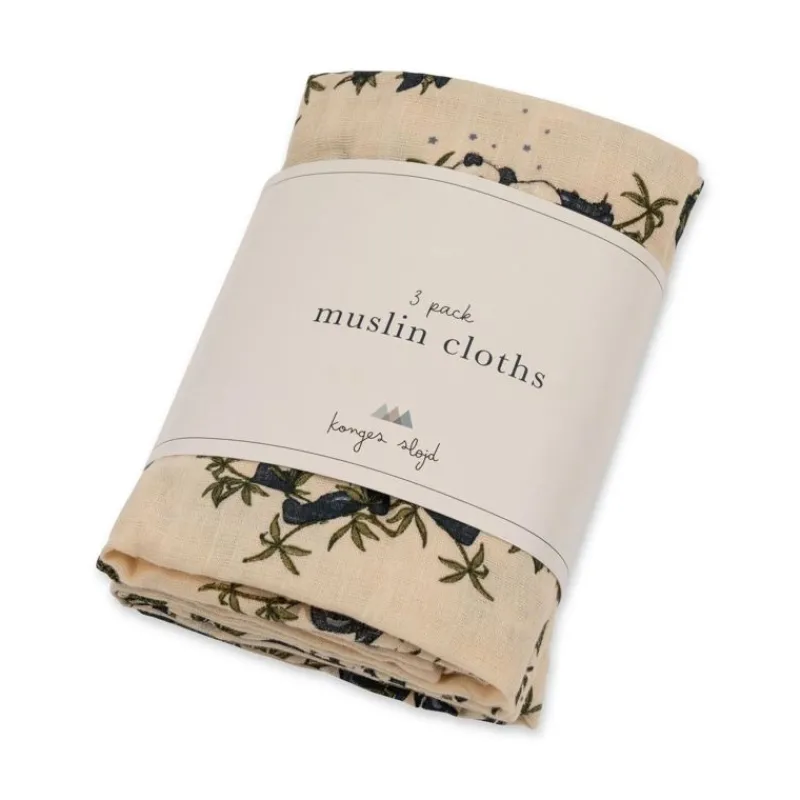 Konges sløjd Pusletid*Konges Slojd 3Pk Stofbleer, Panda Nuit