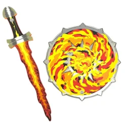 Liontouch Udklædning & Tilbehør*Flammesaet M. Svaerd Og Skjold